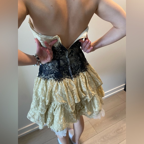 Vintage Jessica McClintock Strapless Lace Dress - Picture 2 of 4